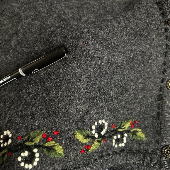 ALPS Gray Grey Wool Embroidered Floral Vest Metal Buttons XL - Picture 15 of 15